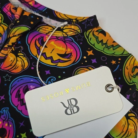Bums & Roses Halloween Bamboo Zippered Bodysuit - Picture 2 of 4